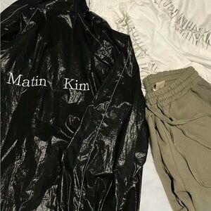 Matin Kim Logo Coating Zip Up Jacket In Black